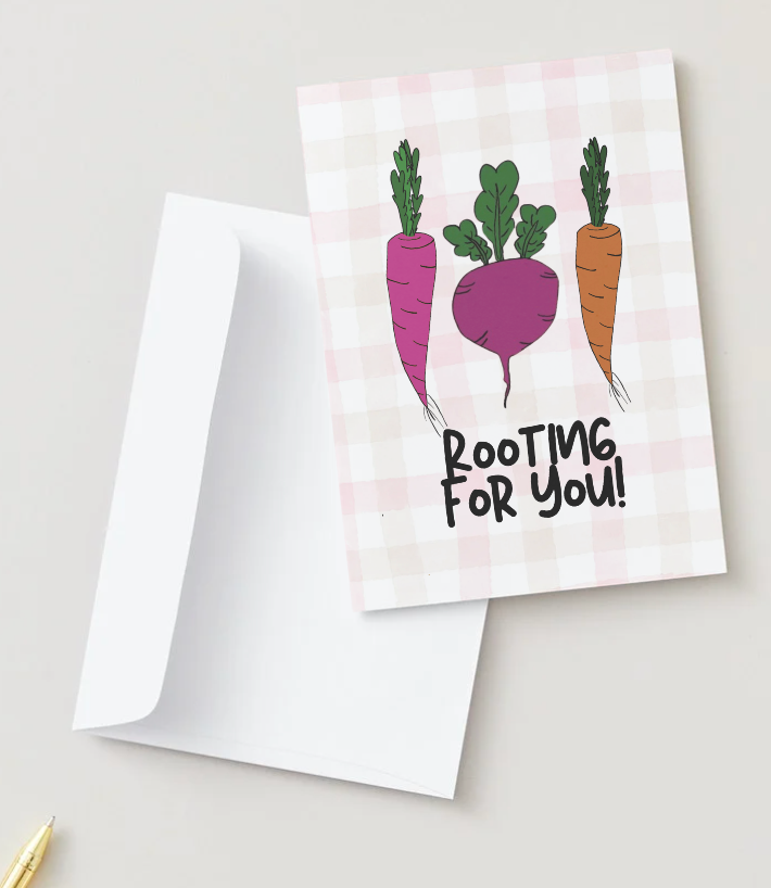 Rooting For You! Hand Drawn Encouragement & Graduation Greeting Card