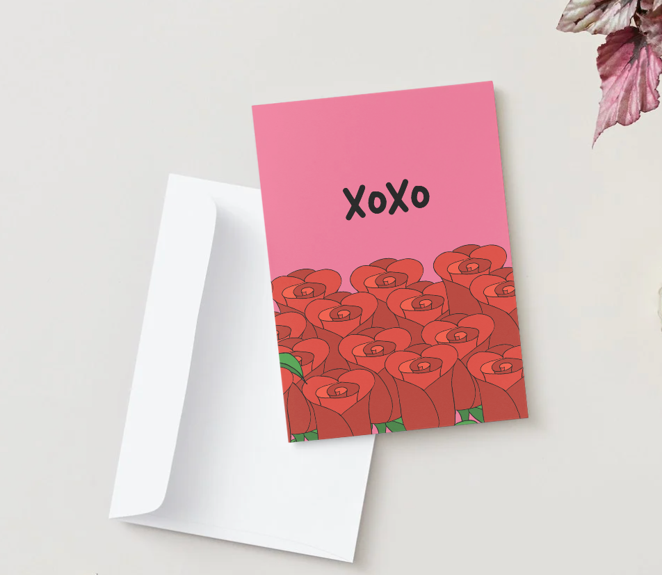 XOXO Roses Greeting Card