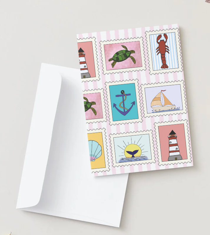Nautical Stamps Greeting Card