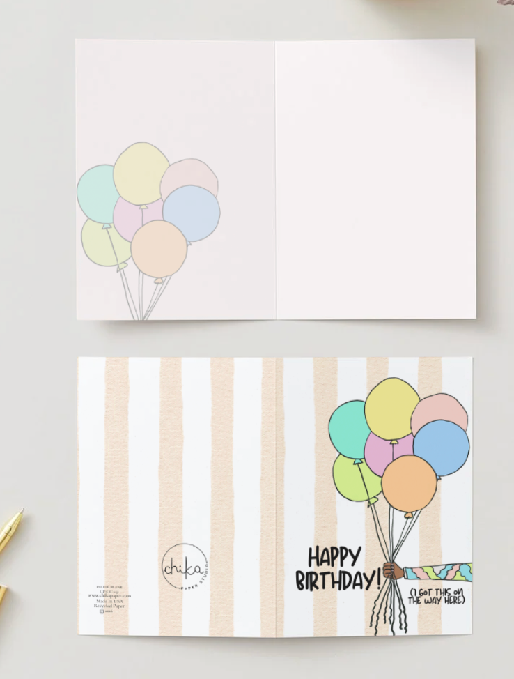 Last Minute Birthday Card, Funny Hand Drawn Birthday Greeting Card, Recycled Paper