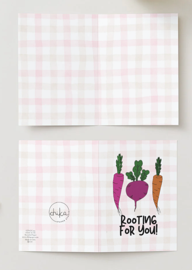Rooting For You! Hand Drawn Encouragement & Graduation Greeting Card