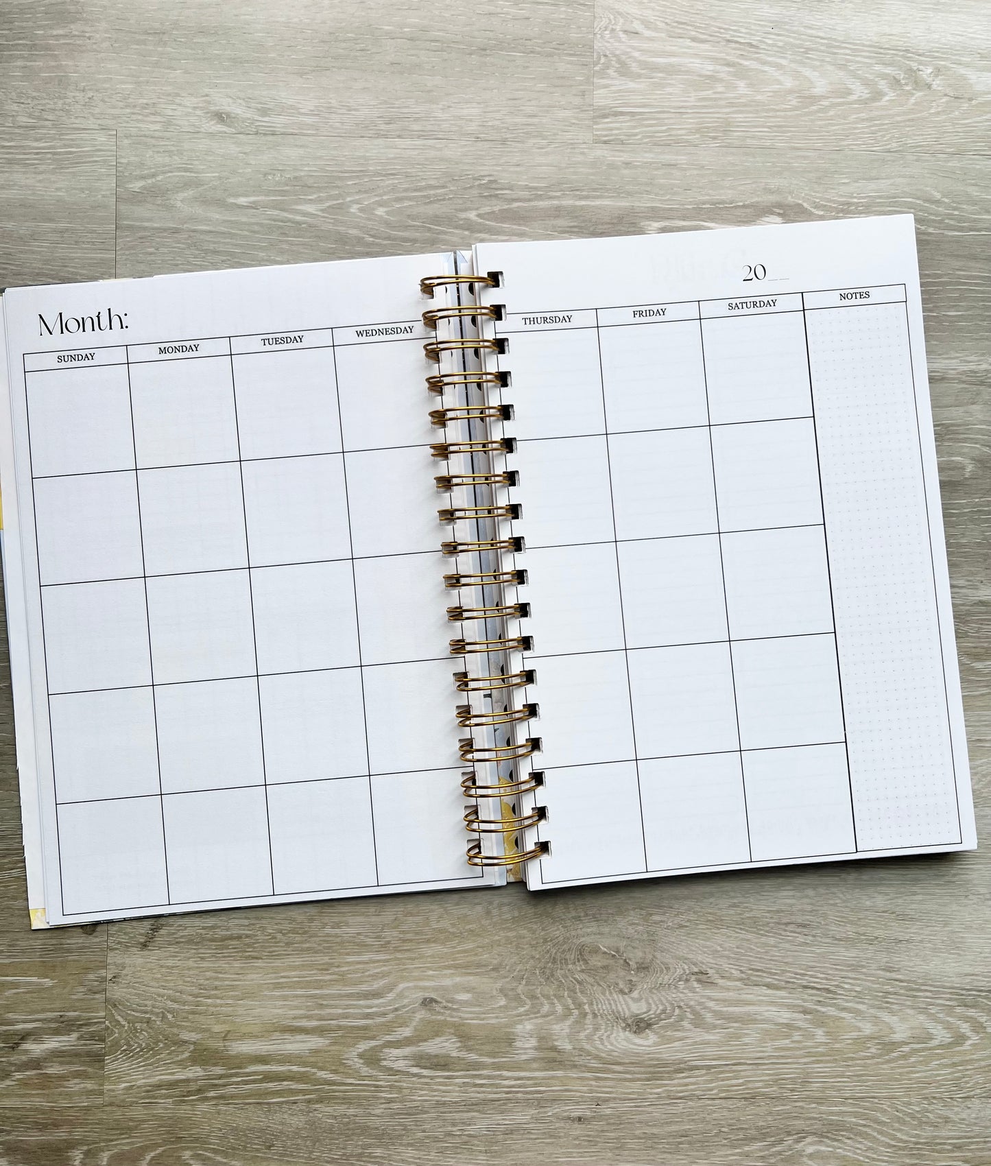 Undated Monthly Planner