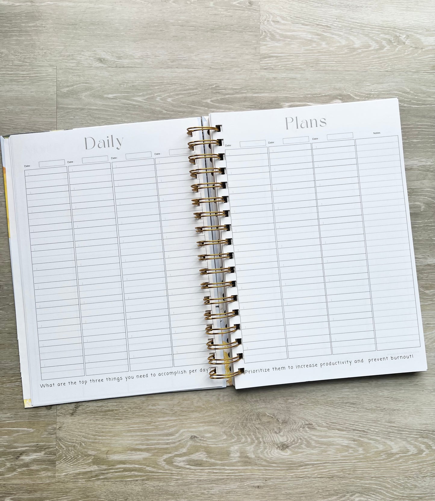 Undated Monthly Planner