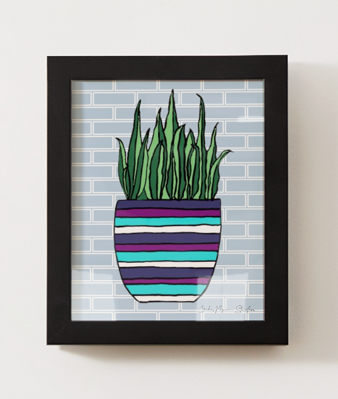 Greenery Plant Frameless Art Print