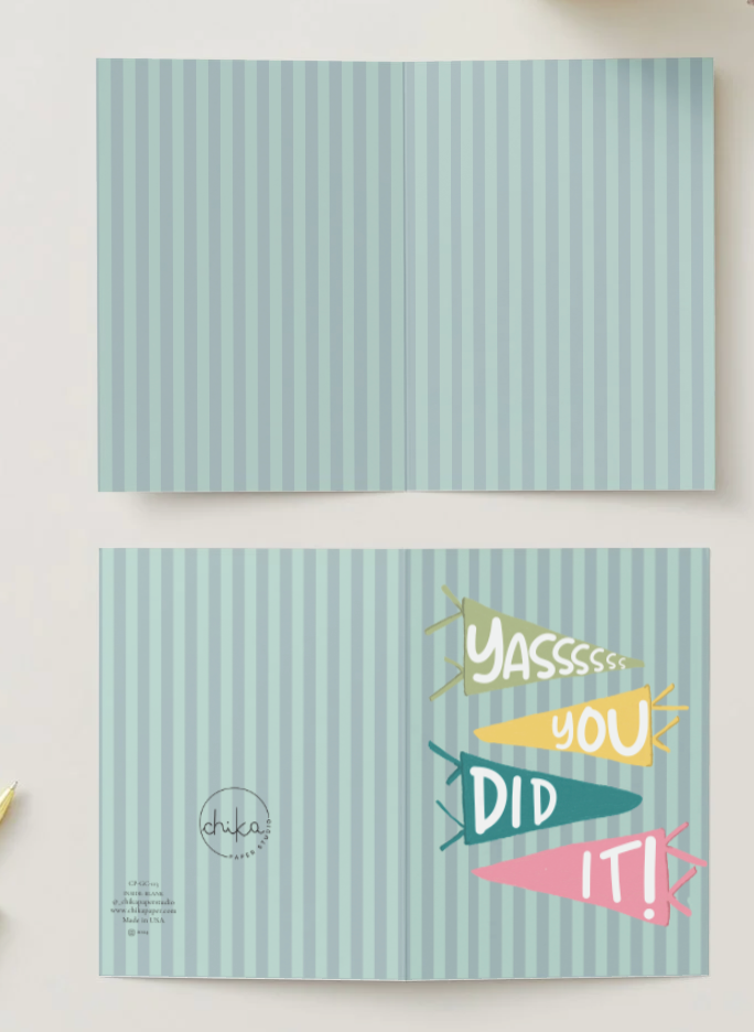 YASSSS YOU DID IT! Hand Drawn Graduation Celebration Card