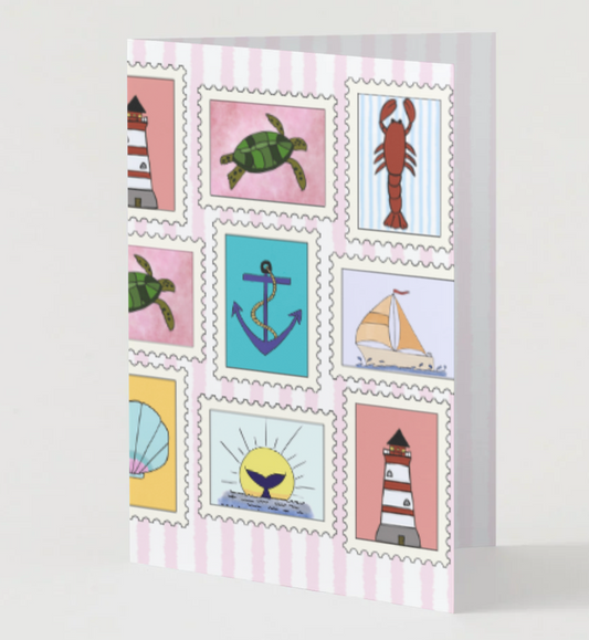 Nautical Stamps Greeting Card