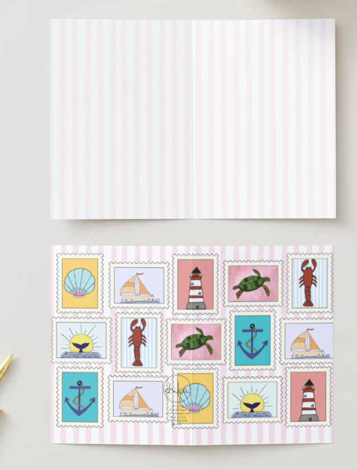 Nautical Stamps Greeting Card