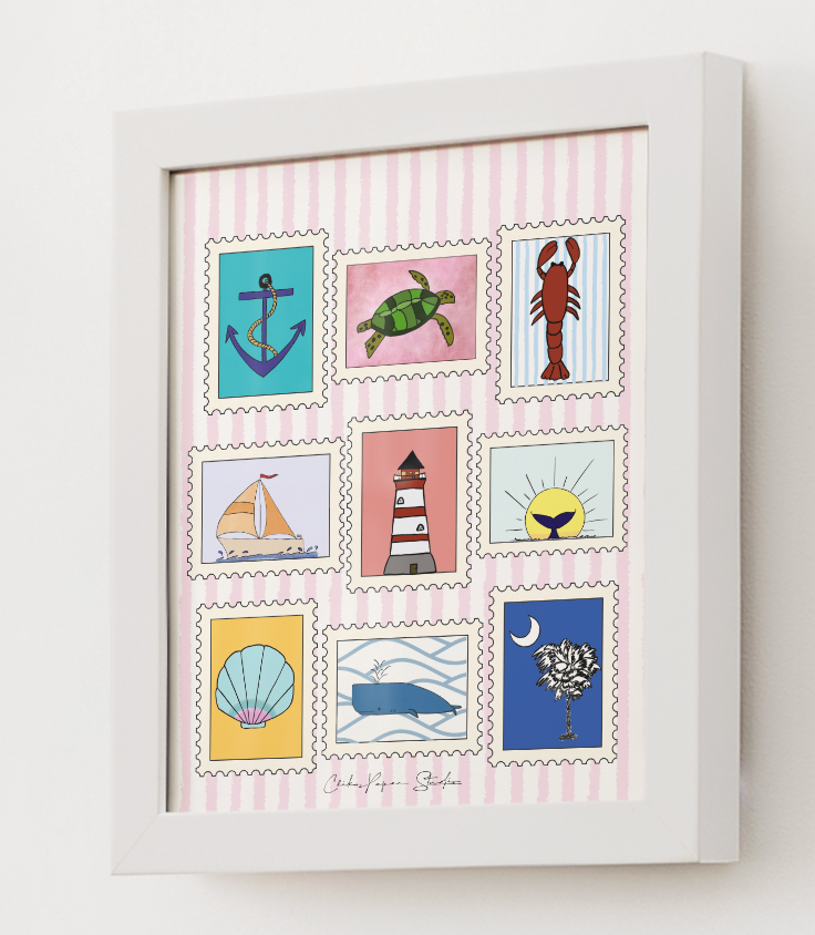 South Carolina Nautical Frameless Art Print