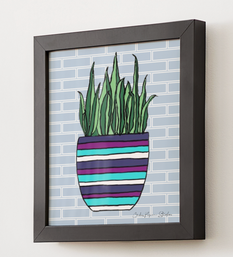 Greenery Plant Frameless Art Print