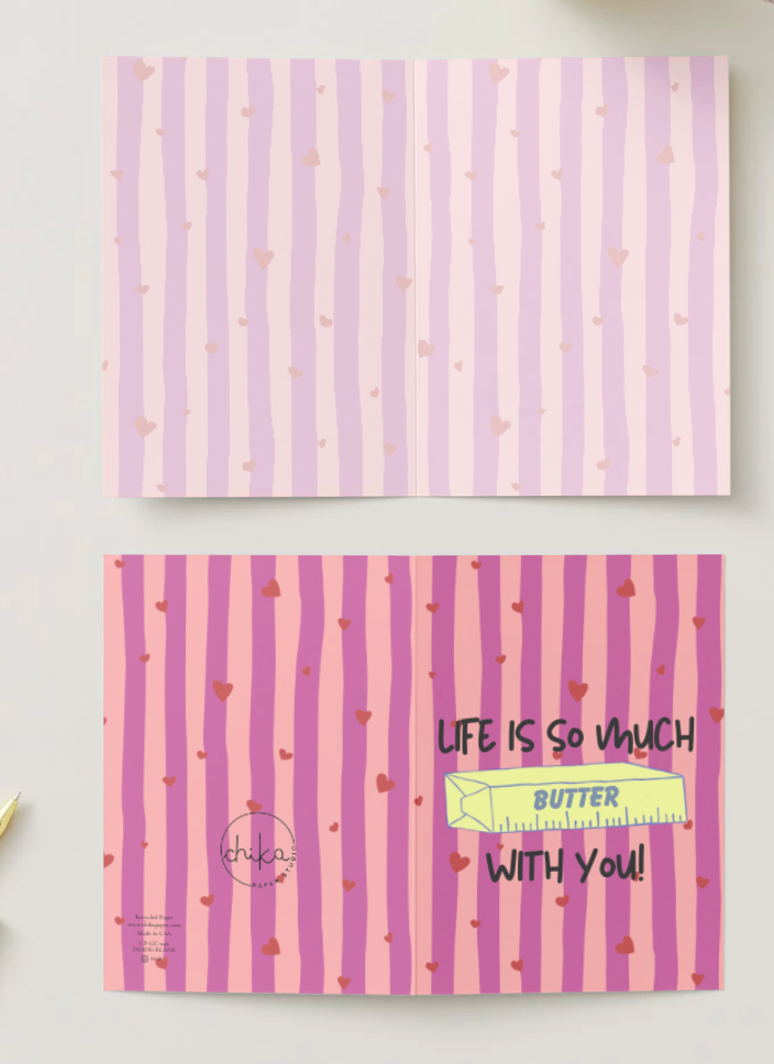 Life Is So Much Butter With You! — Funny Hand Drawn Card